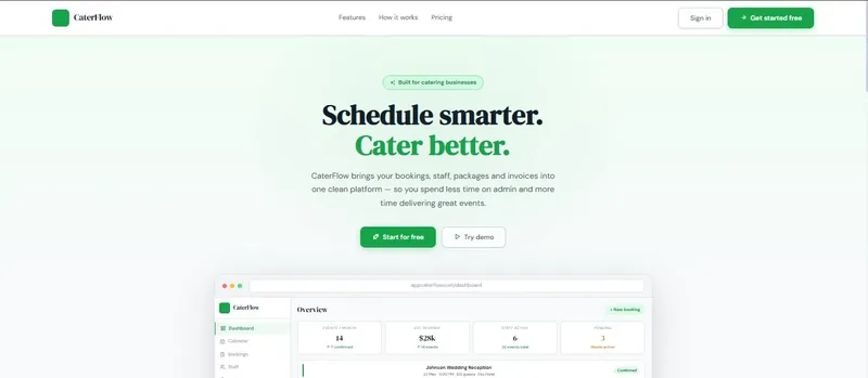CaterFlow preview